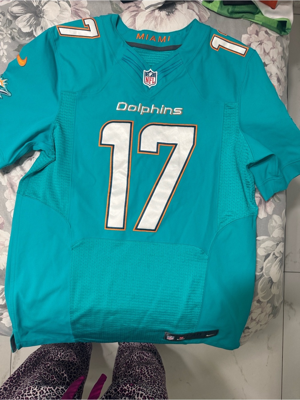 Nike Miami Dolphins #17 Teal Football Jersey